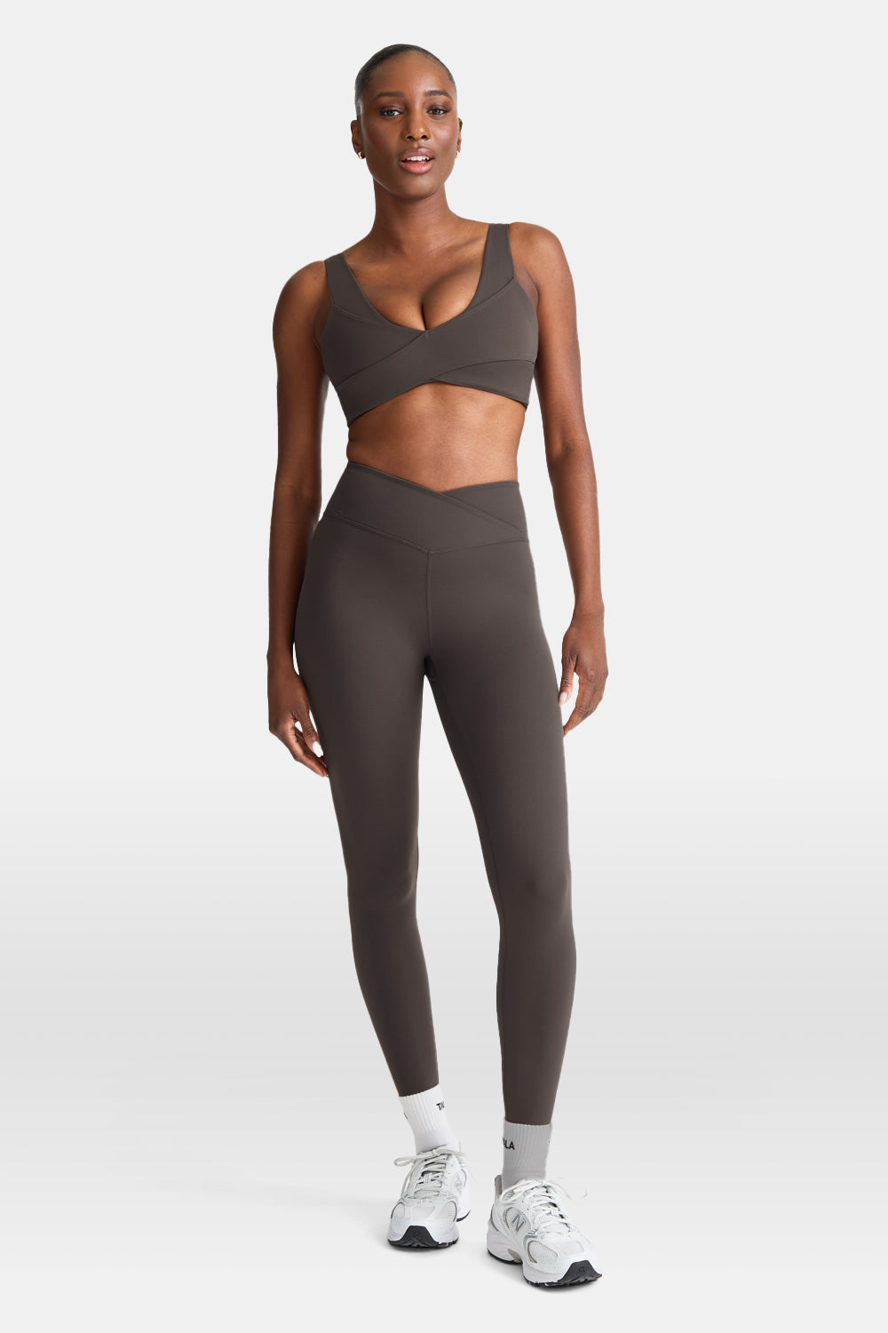 DayFlex Wrap Front Sports Bra - Mocha Brown