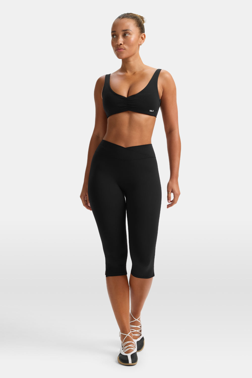DayFlex Wrap Capri No Front Seam Legging - Shadow Black