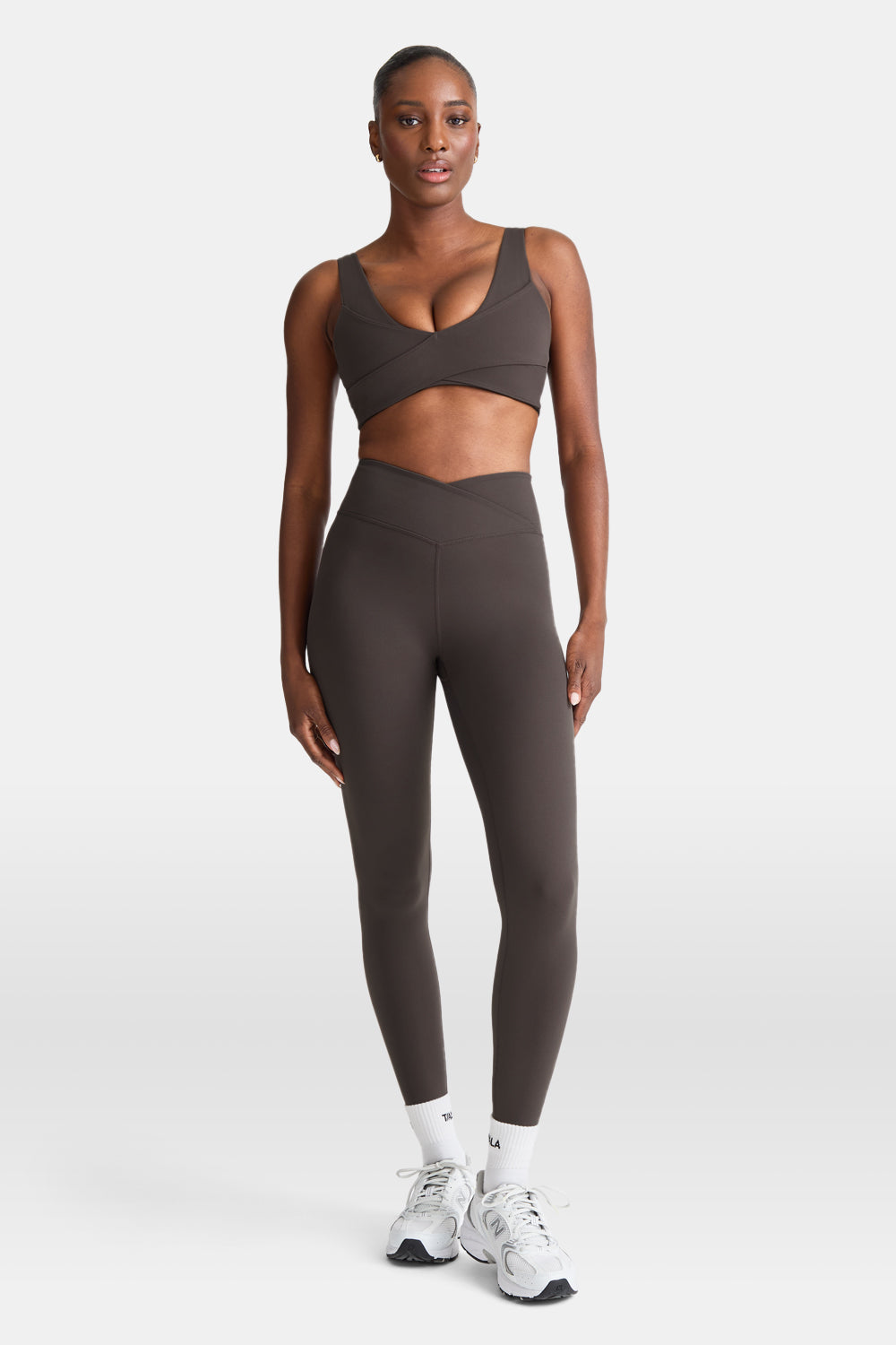 DayFlex Wrap High Waisted Legging - Mocha Brown