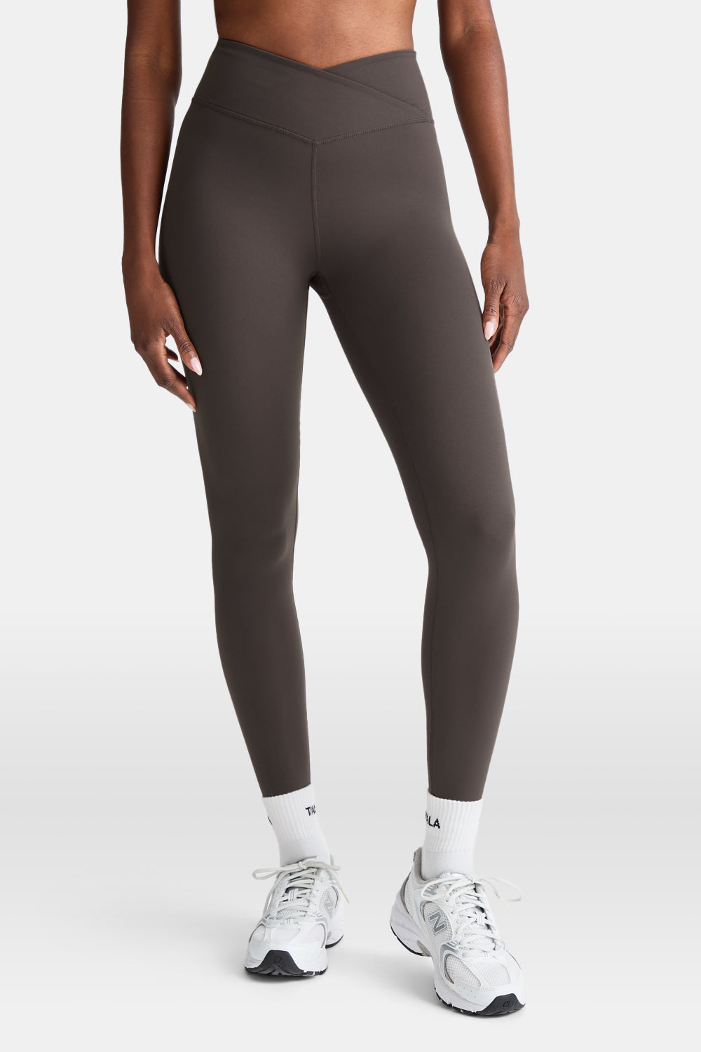 DayFlex Wrap High Waisted Legging - Mocha Brown