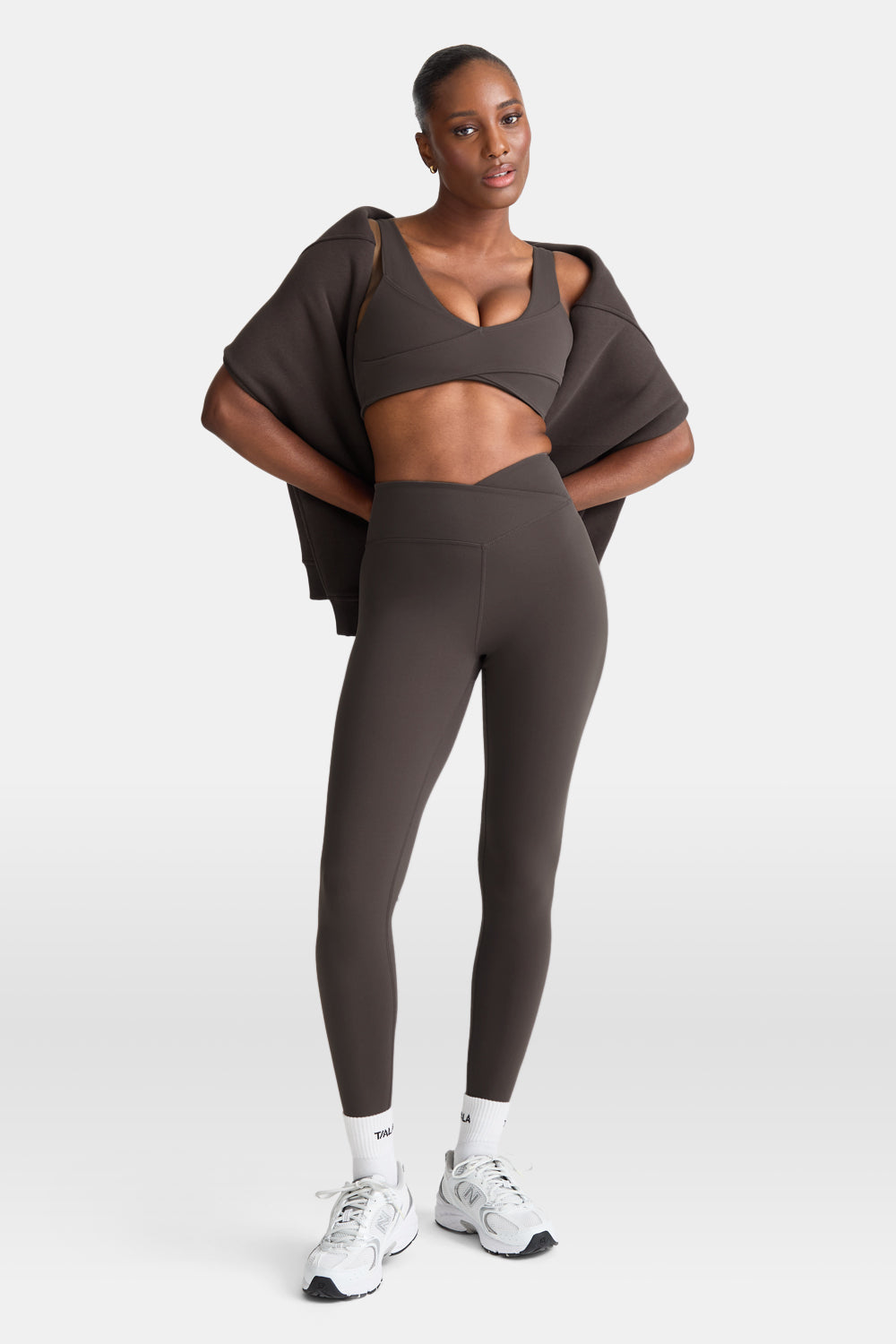 DayFlex Wrap High Waisted Legging - Mocha Brown