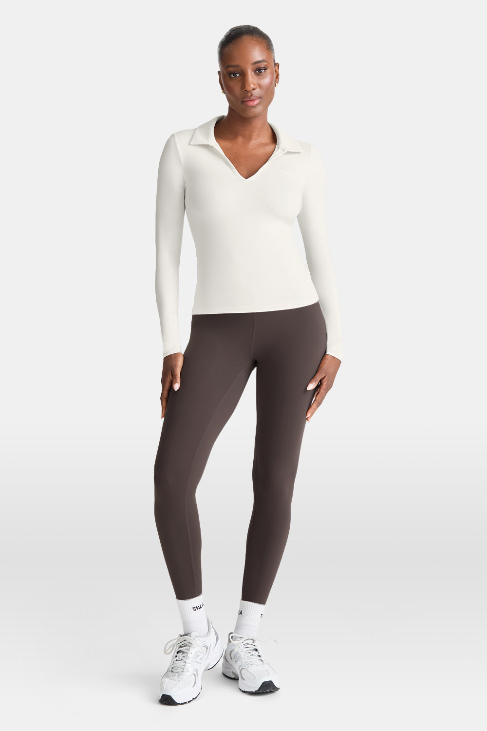 DayFlex Long Sleeve Lightweight Polo - Ivory