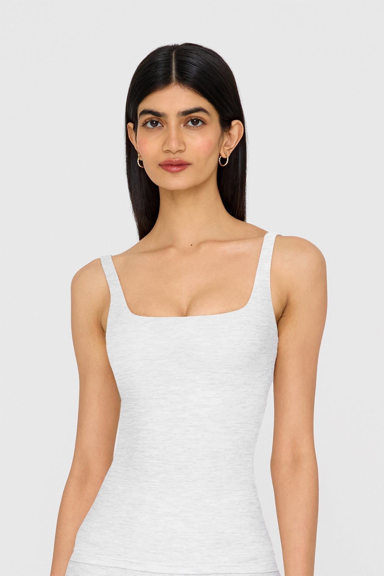 DayFlex Square Neck Full Length Vest - Grey Marl