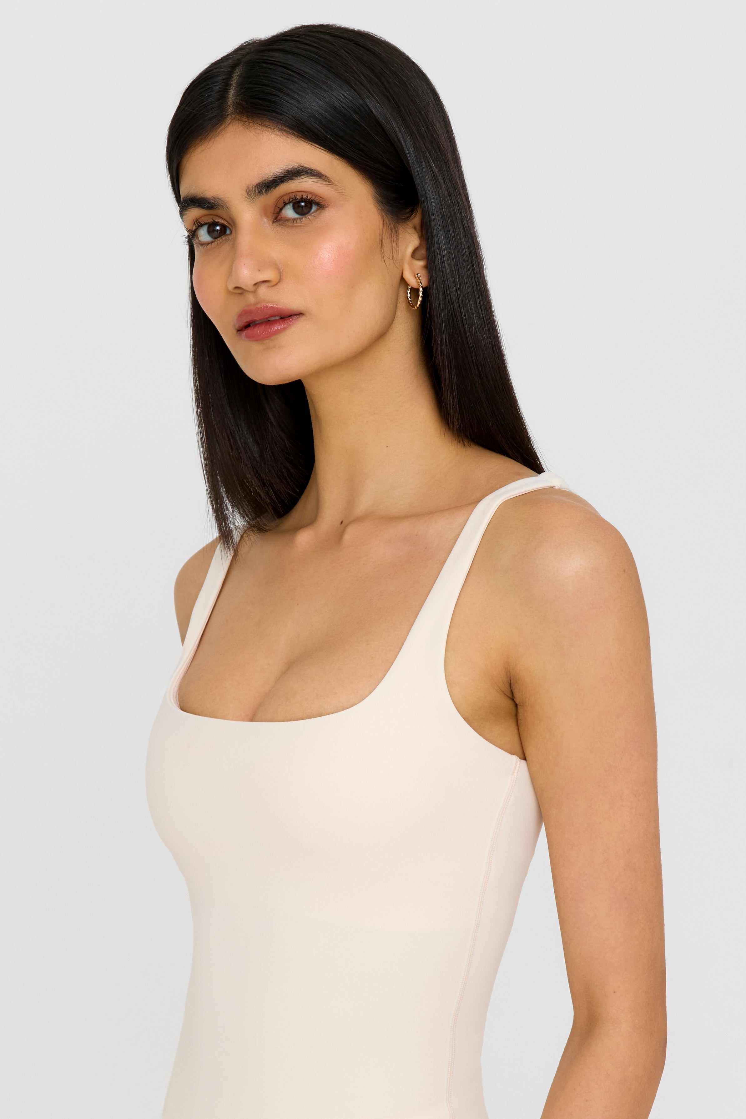 DayFlex Square Neck Full Length Vest - Buttermilk