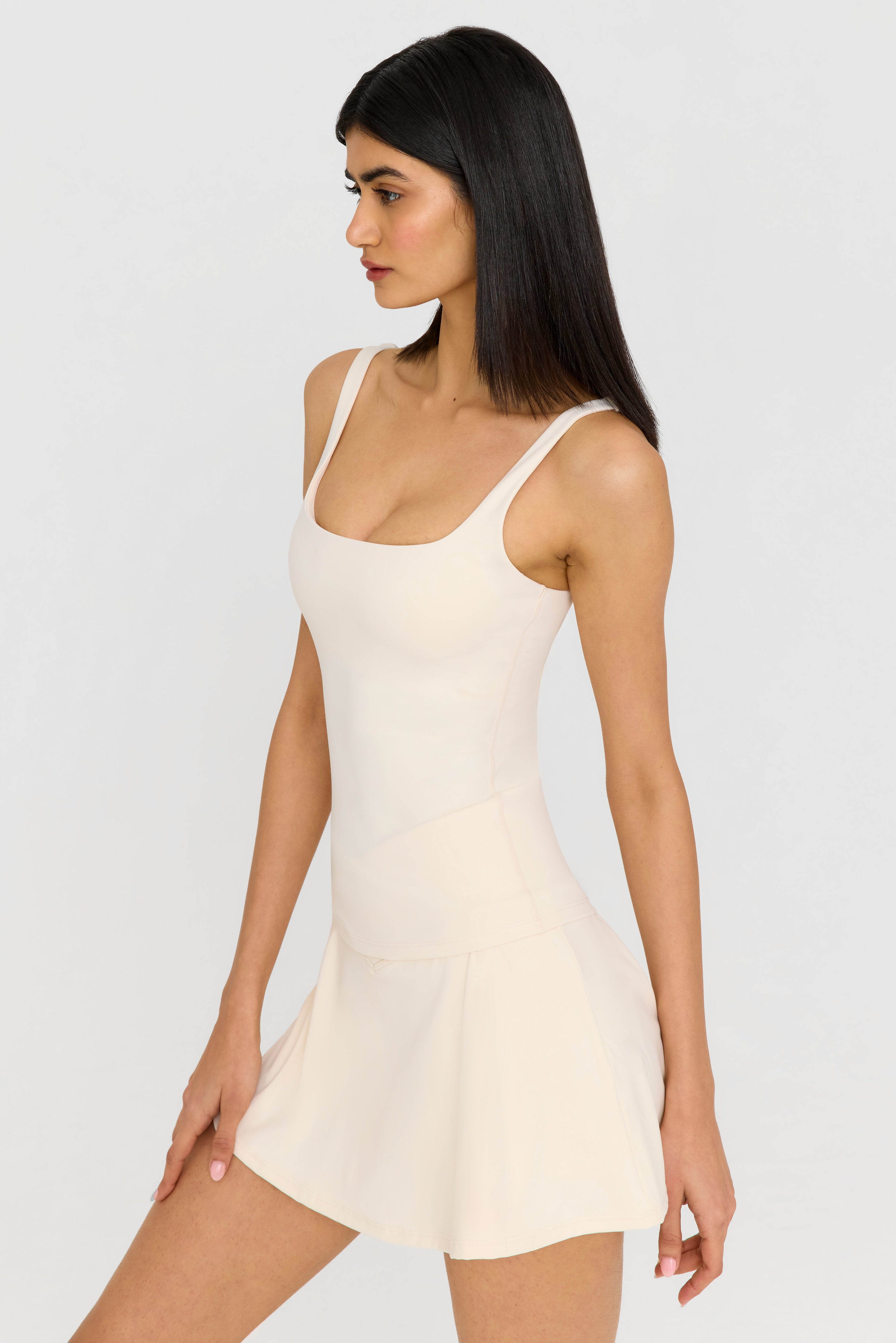 DayFlex Square Neck Full Length Vest - Buttermilk