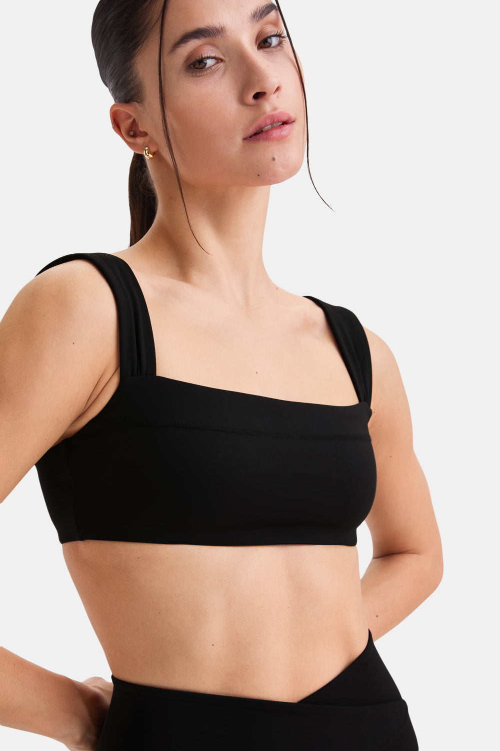 DayFlex Ruched Bandeau Sports Bra - Shadow Black