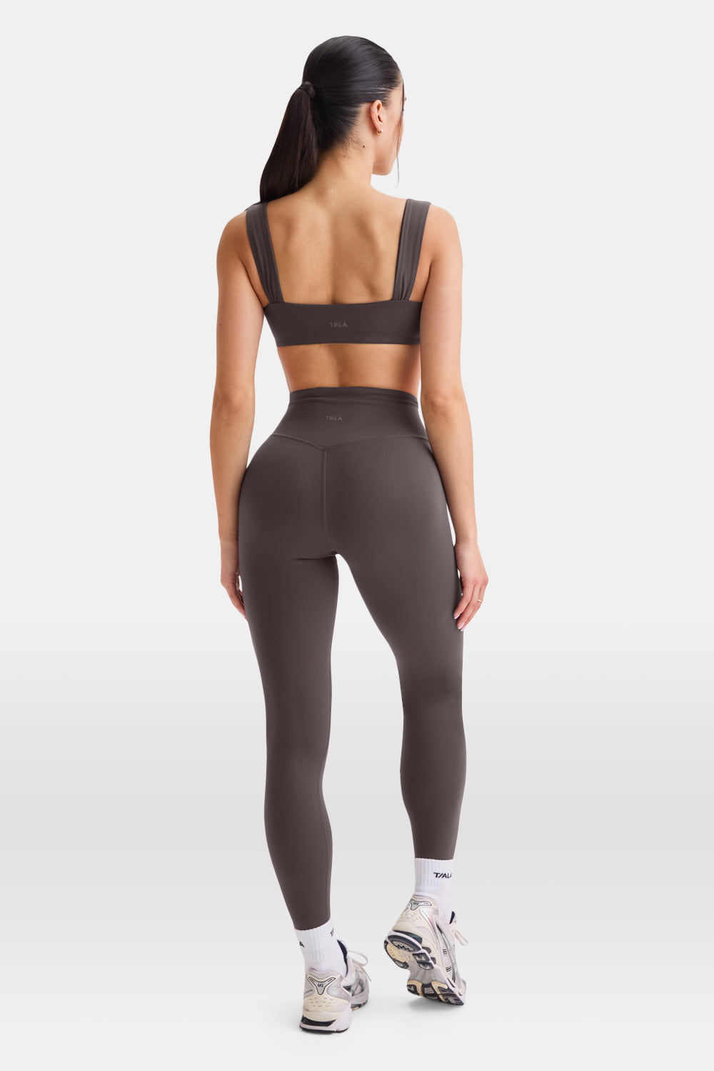 DayFlex Ruched Bandeau Sports Bra - Cool Espresso