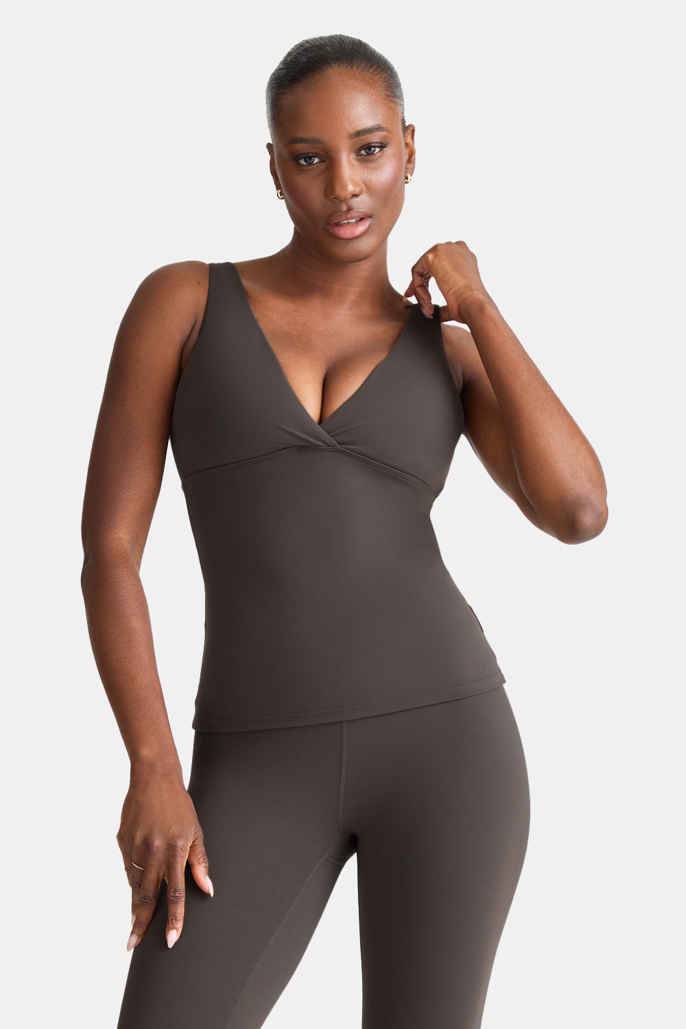 DayFlex V Neck Vest - Mocha Brown