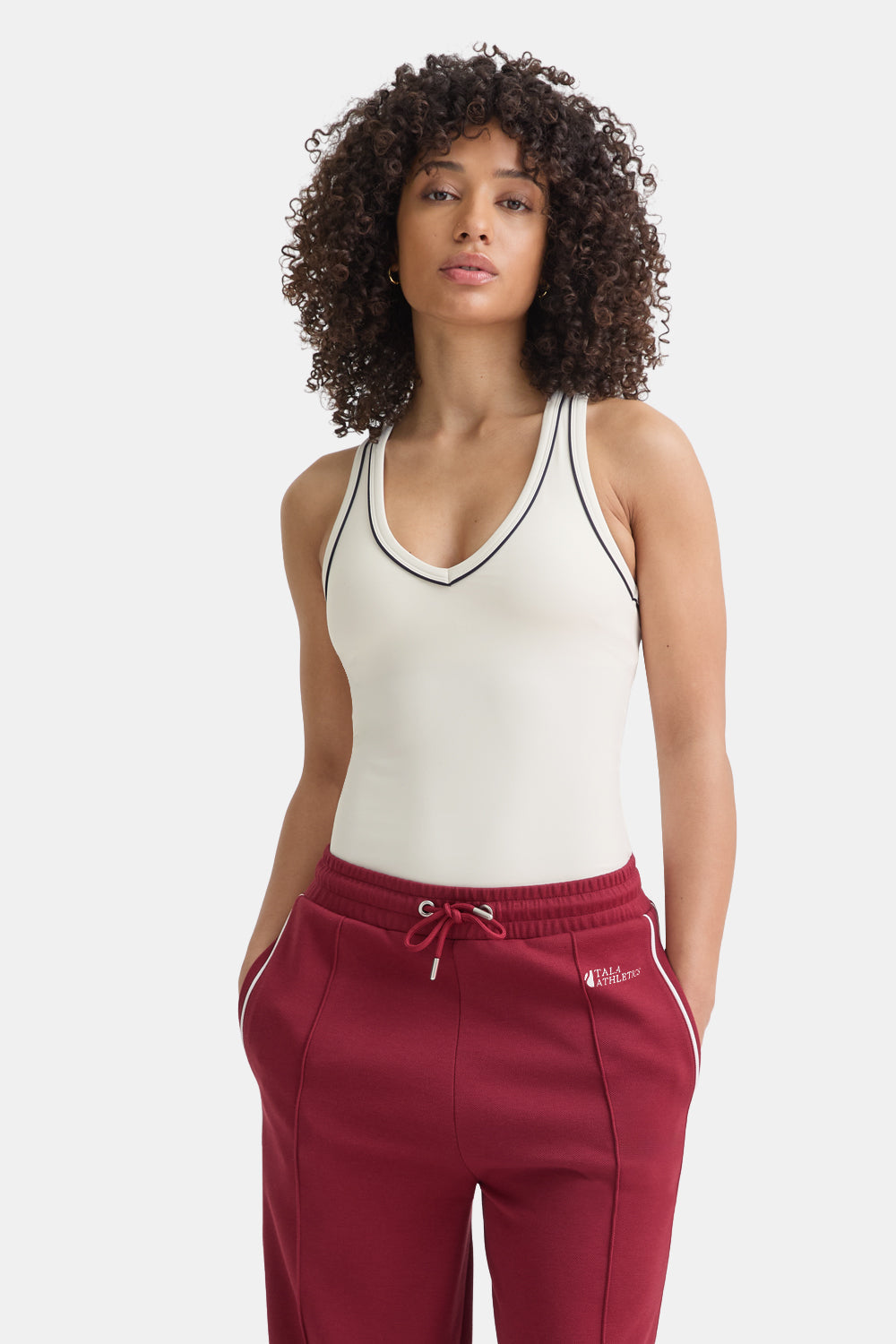 DayFlex Built-In Support V Neck Racer Vest - Ivory