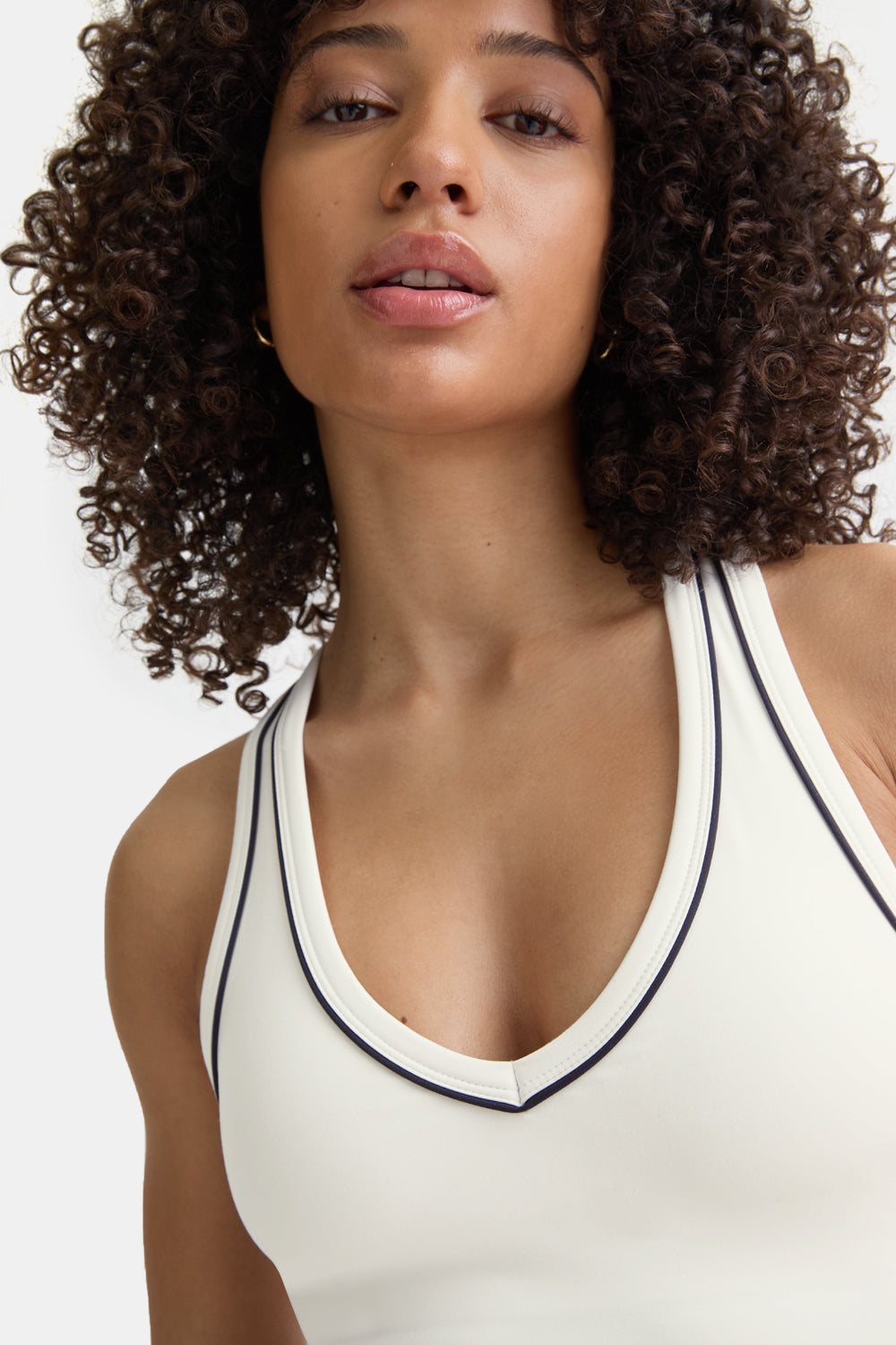 DayFlex Built-In Support V Neck Racer Vest - Ivory