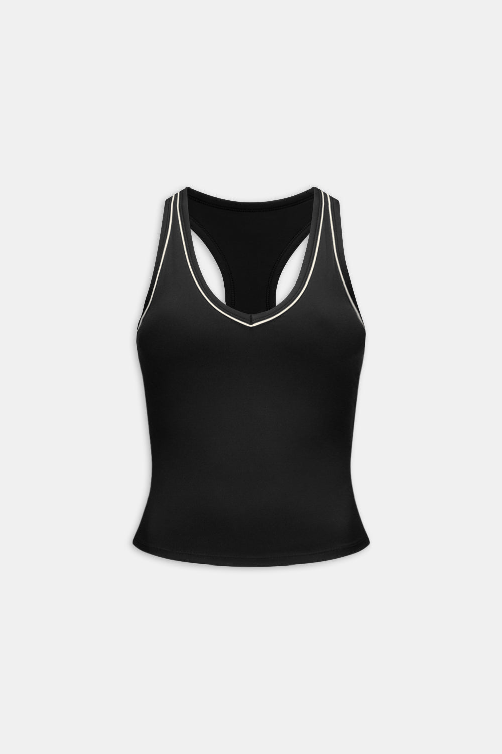 DayFlex Built-In Support V Neck Racer Vest - Shadow Black
