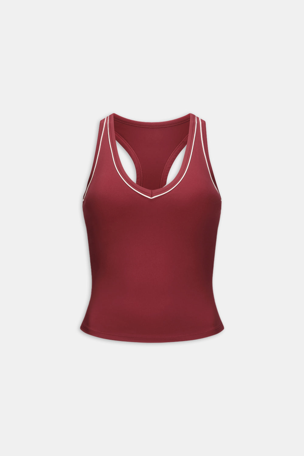 DayFlex Built-In Support V Neck Racer Vest - Vintage Red