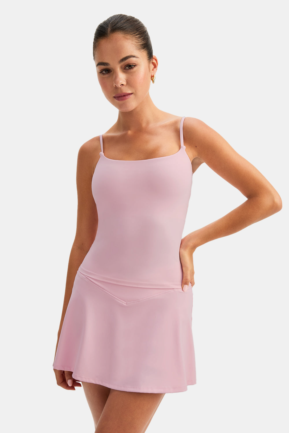 DayFlex Built-In Support Spaghetti Strap Full Length Cami Vest - Ballet Slipper