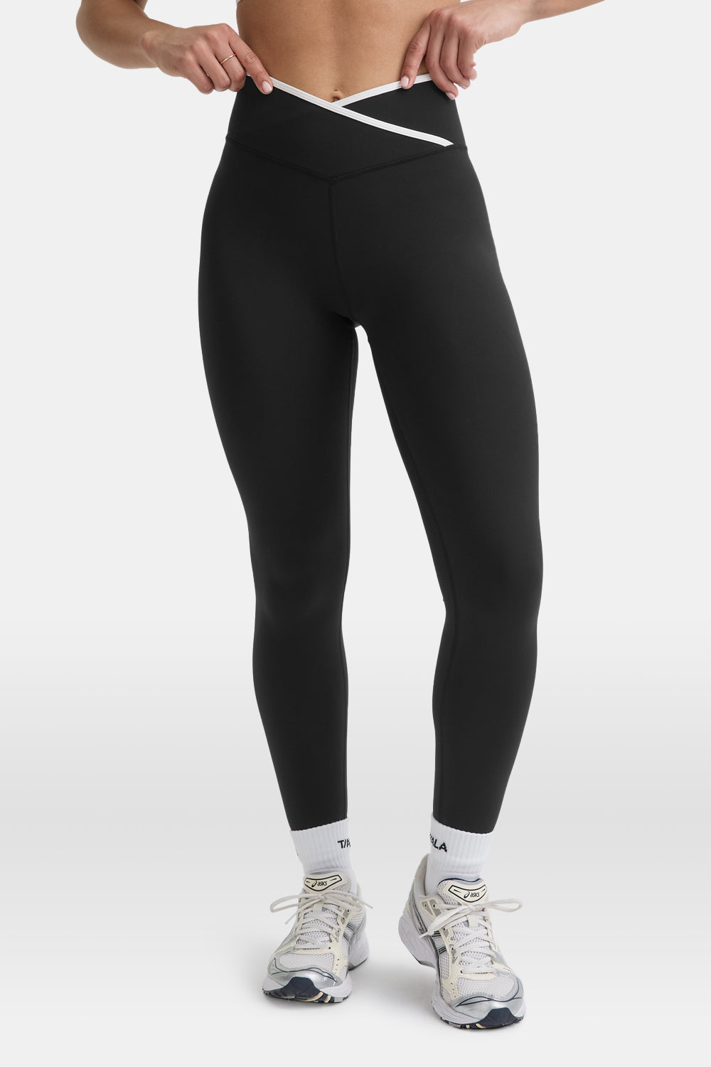 DayFlex Wrap High Waisted Legging - Shadow Black & Ivory