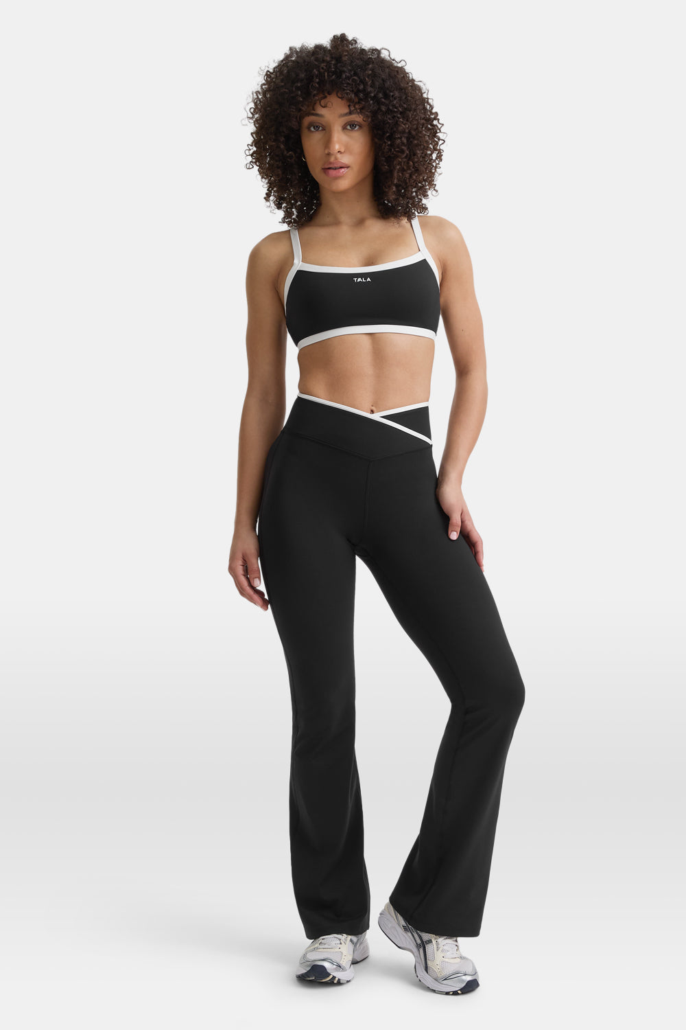 DayFlex Wrap Flared Yoga Pant - Shadow Black & Ivory