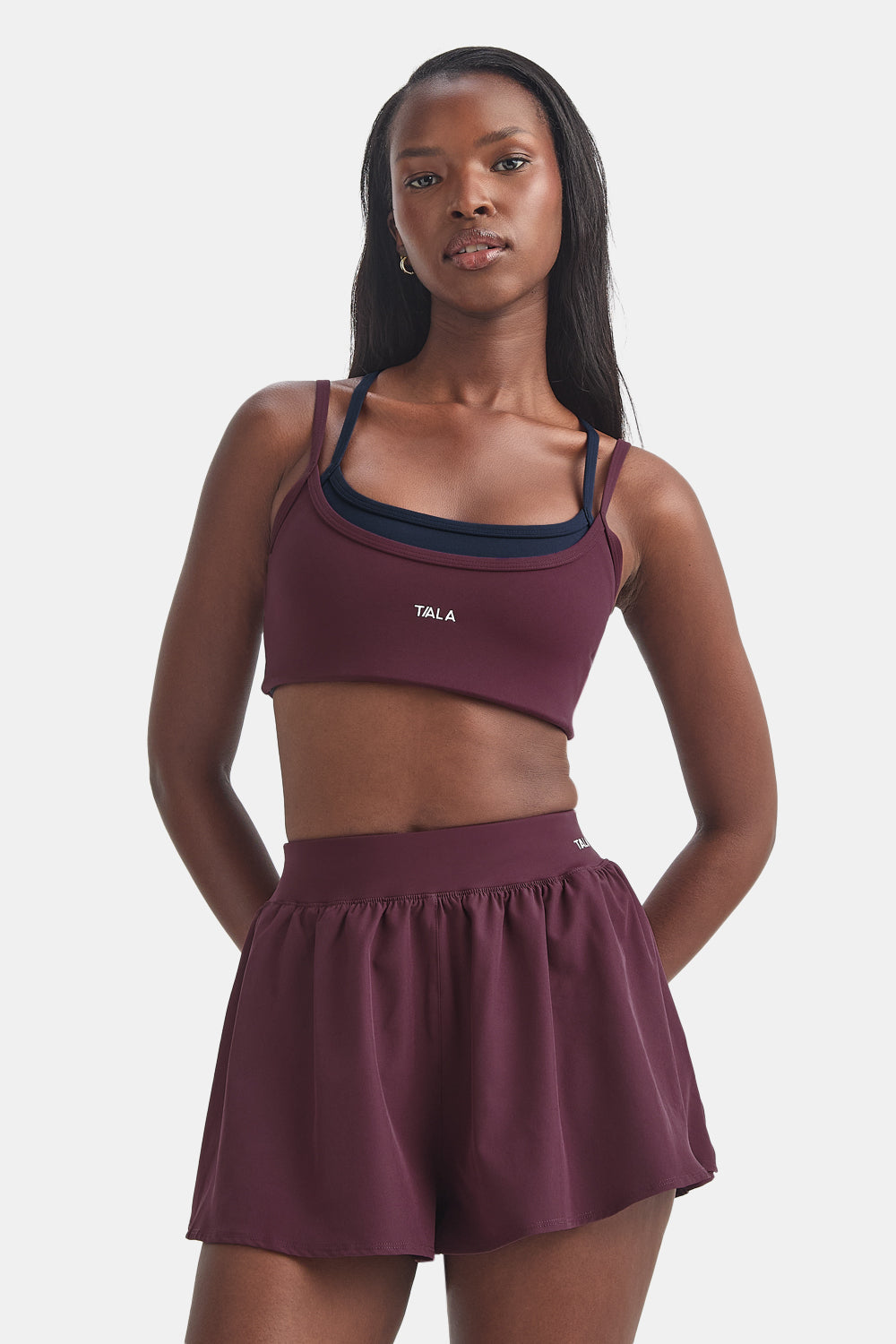 DayFlex Double Layer Sports Bra - Fig / Midnight Navy