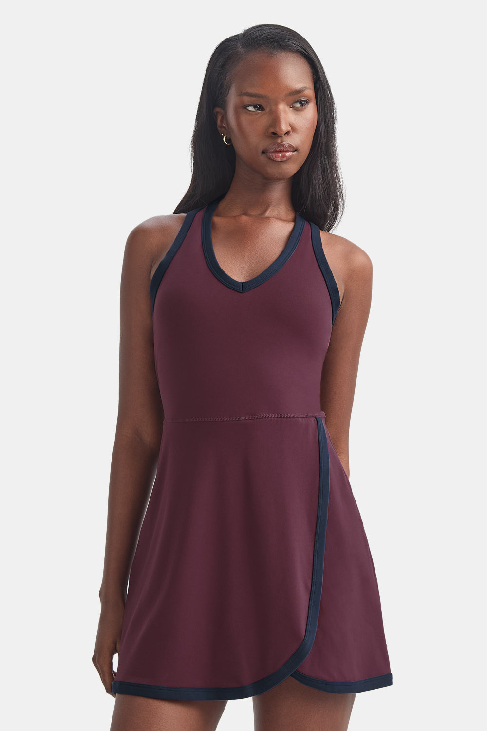 DayFlex Plunge Active Dress - Fig / Midnight Navy
