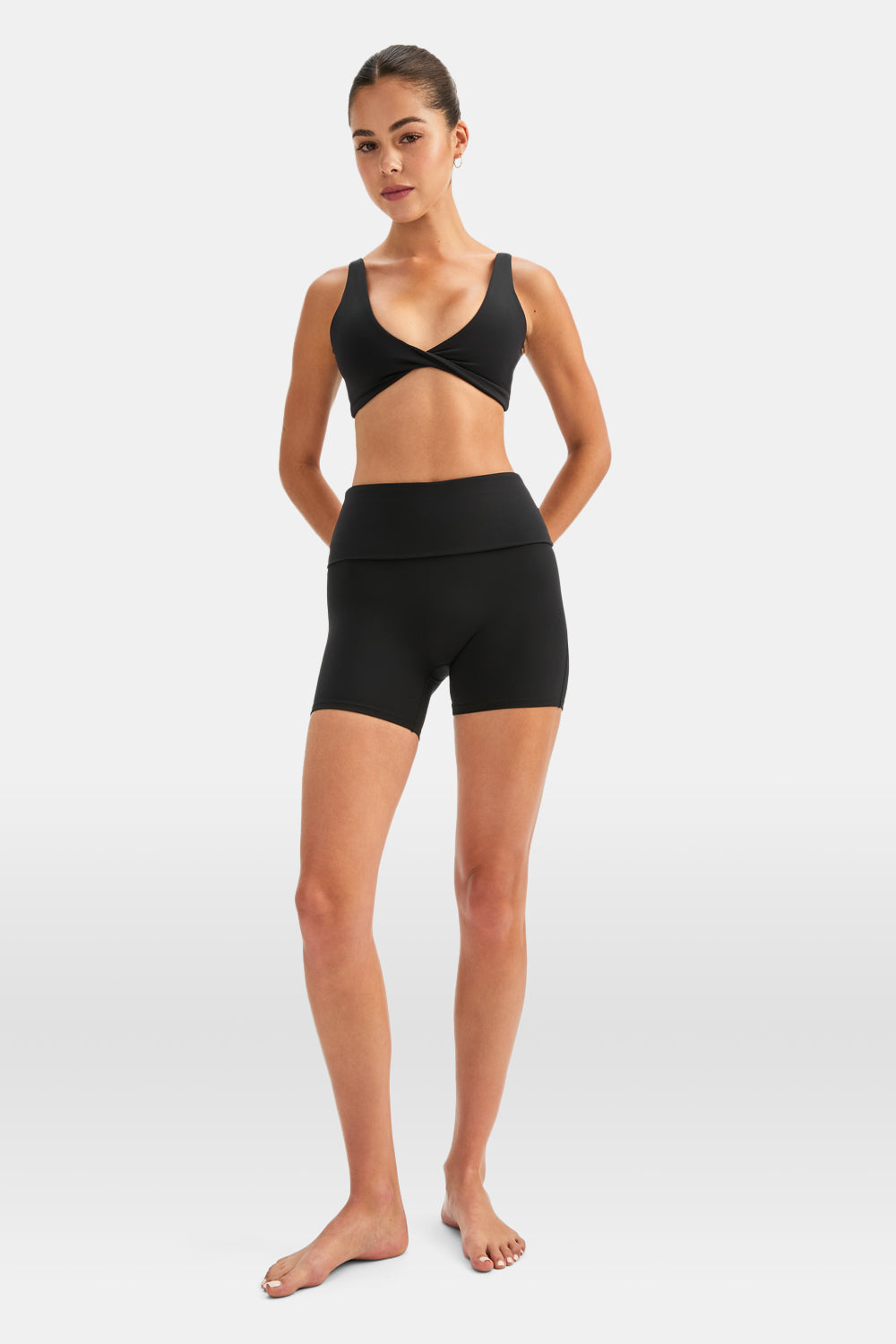 DayFlex Multiway Fold Waist Cycling Shorts - Shadow Black