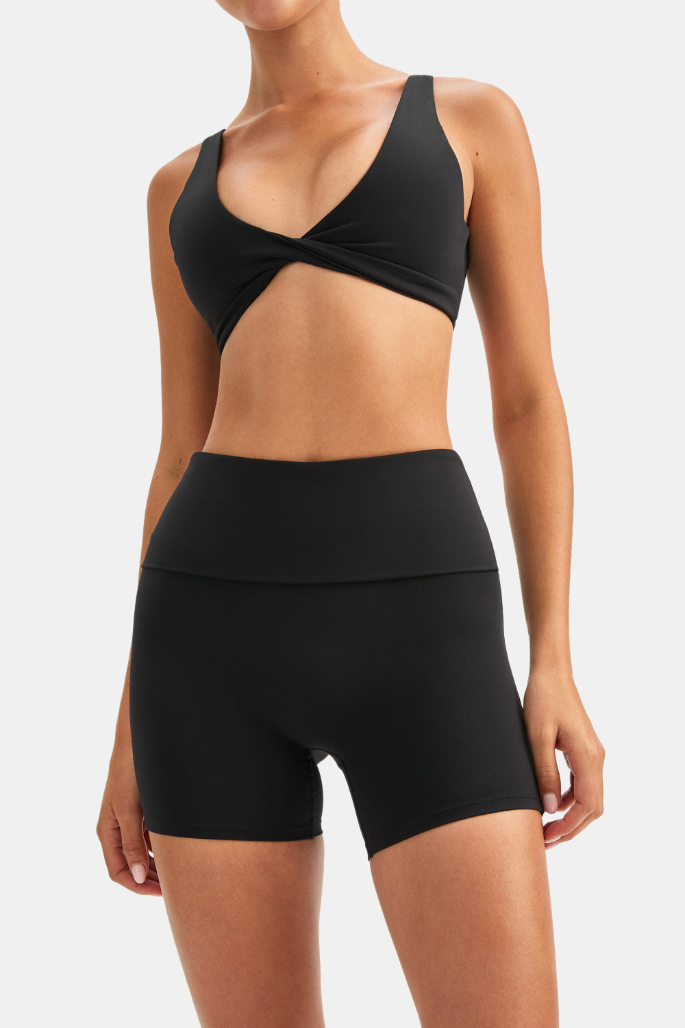 DayFlex Multiway Fold Waist Cycling Shorts - Shadow Black