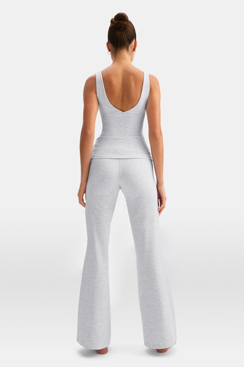 DayFlex Multiway Fold Waist Flared Yoga Pant - Grey Marl