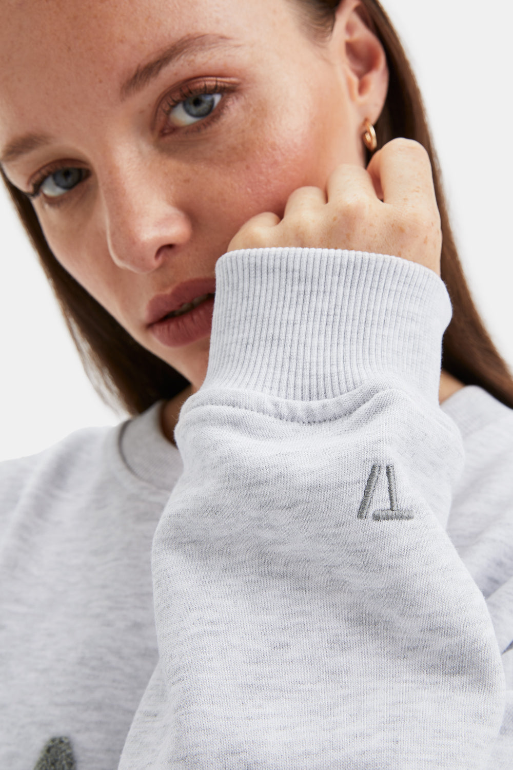 TALA Studio Oversized Longline Sweatshirt- Grey Marl