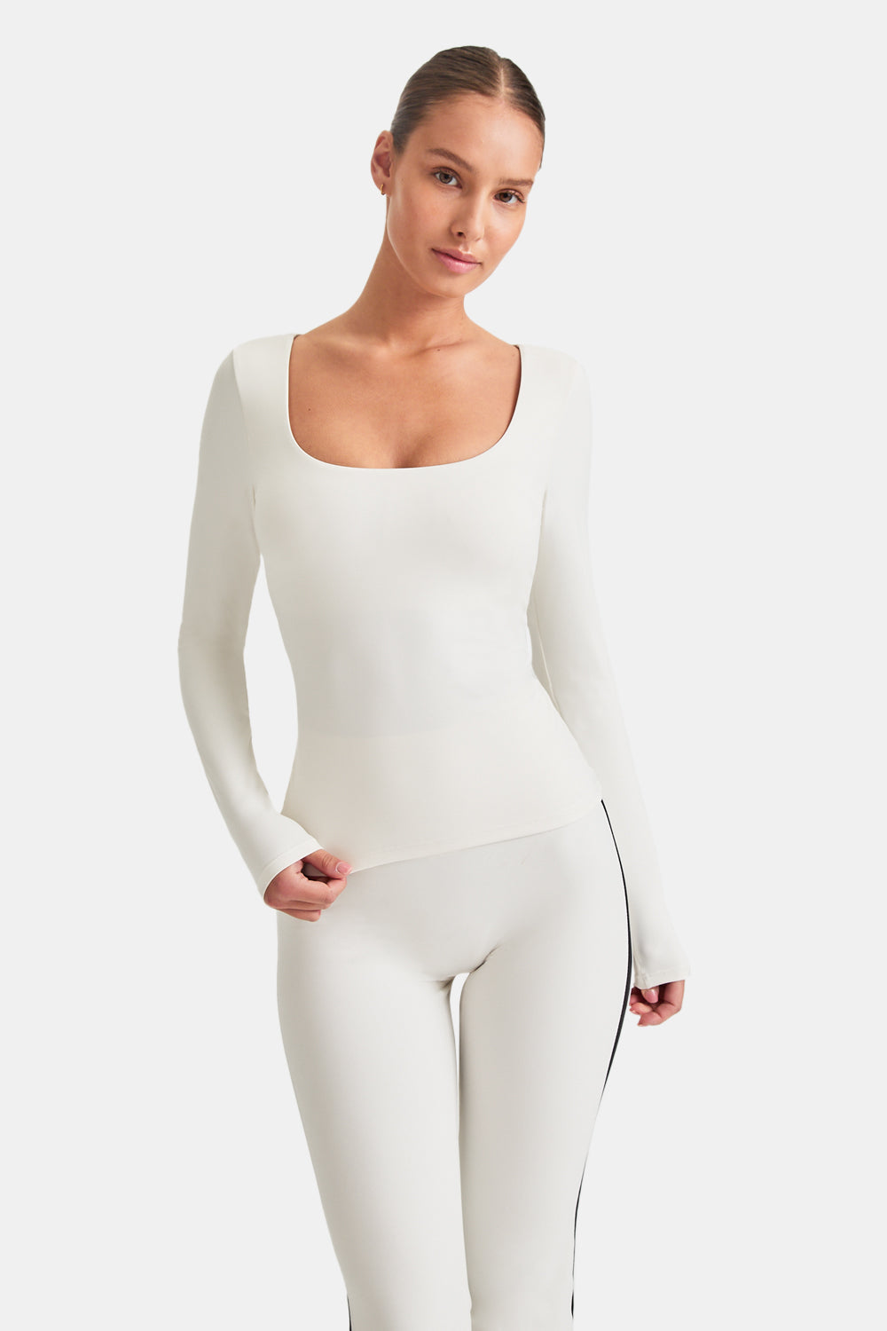 DayFlex Scoop Neck Top - Ivory