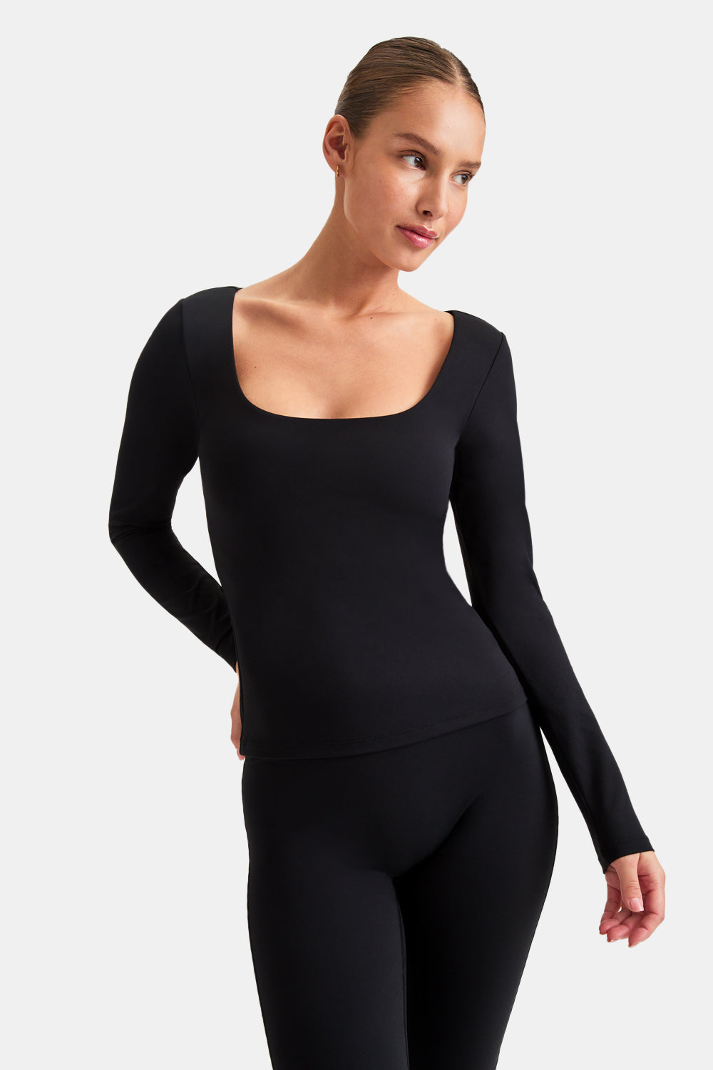 DayFlex Scoop Neck Top - Shadow Black
