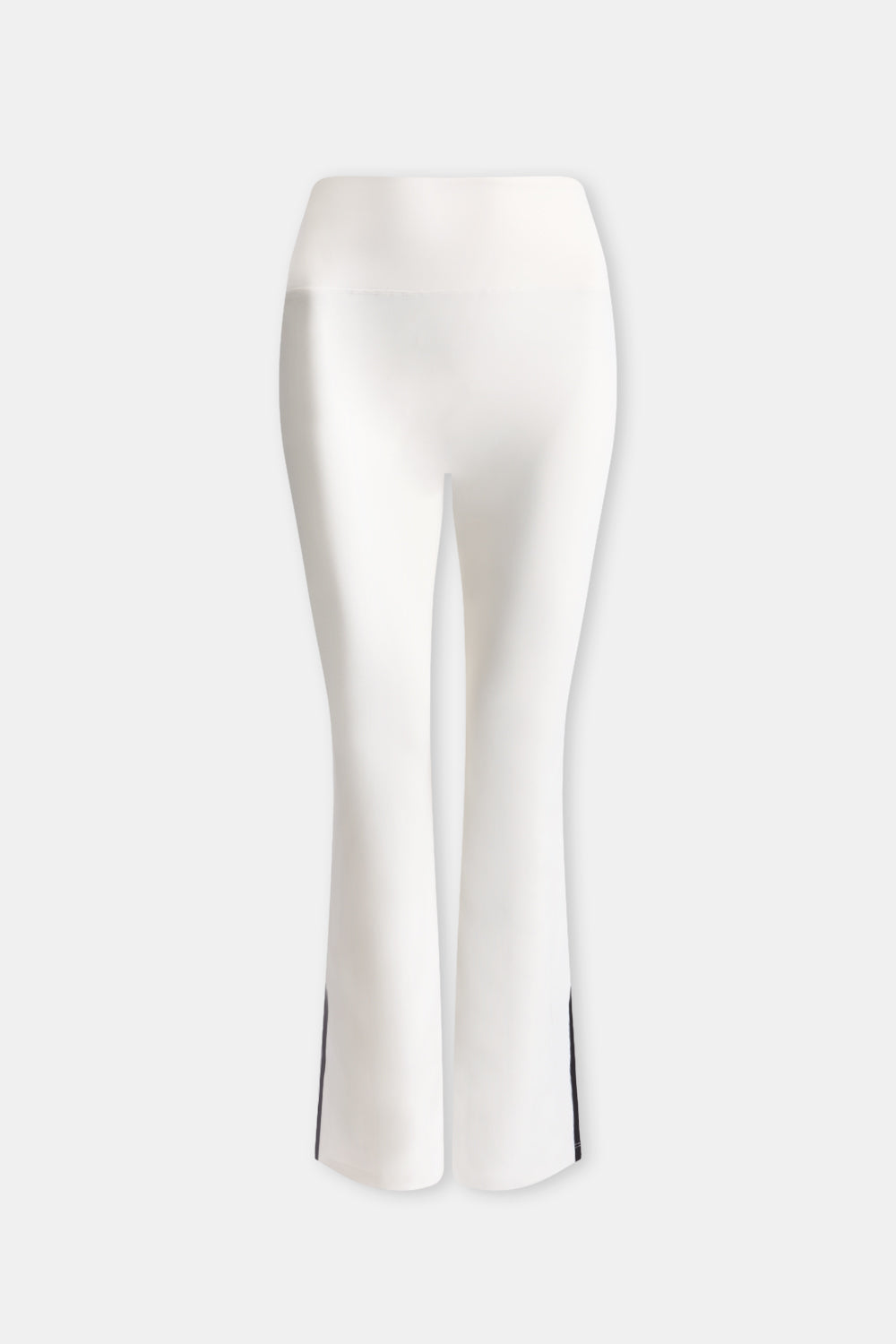 DayFlex Contrast Stripe Side Split Flared Yoga Pant No Front Seam - Ivory And Shadow Black