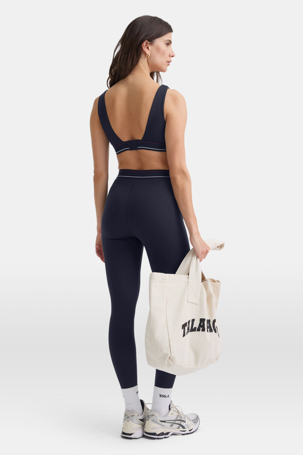 DayFlex V Neck Logo Band Sports Bra - Midnight Navy