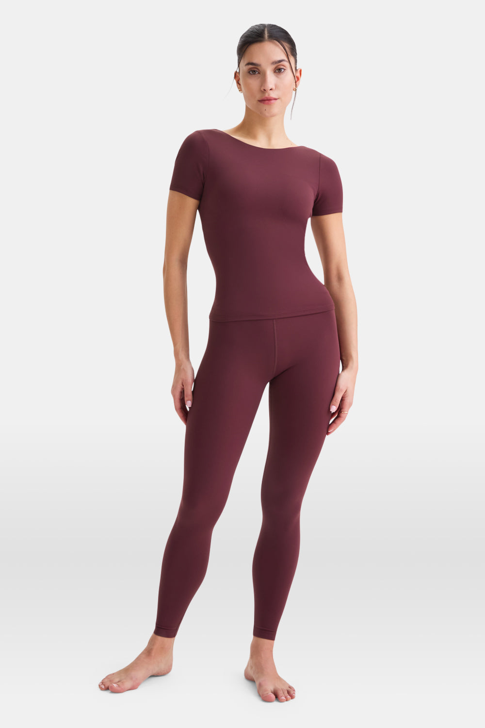 DayFlex Twist Back T-Shirt - Burgundy