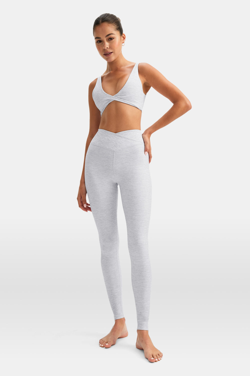 DayFlex Twist Front Sports Bra - Grey Marl