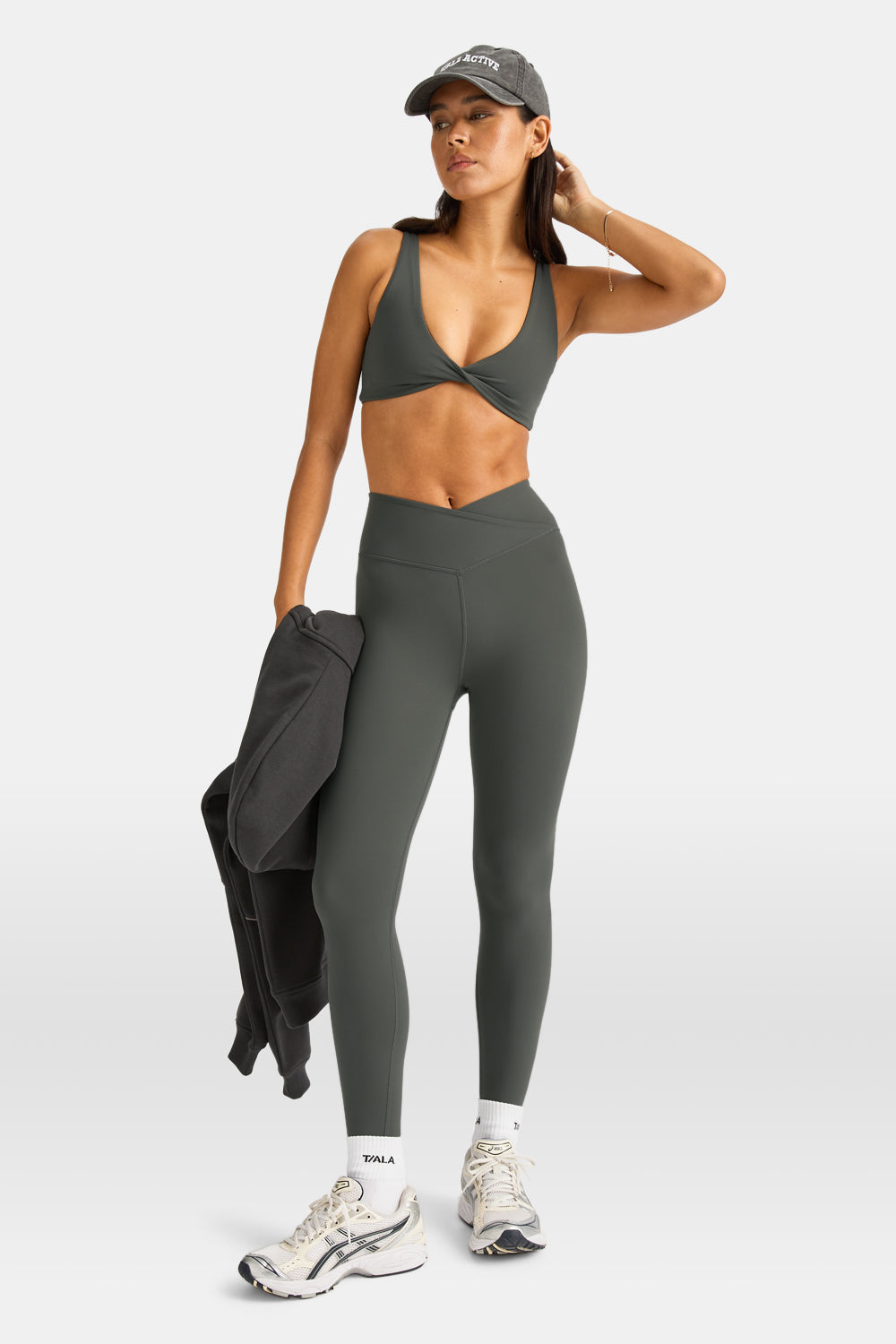 DayFlex Twist Front Sports Bra - Dark Olive