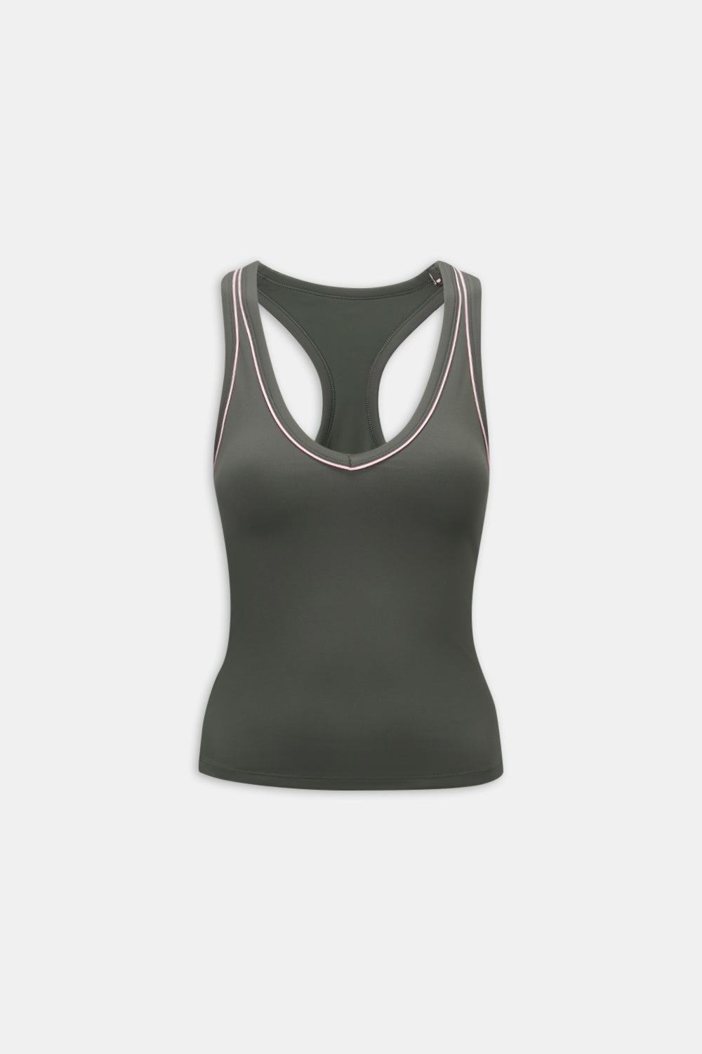 DayFlex Built-In Support V Neck Racer Vest - Dark Olive