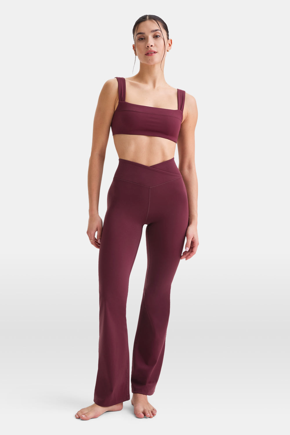 DayFlex Wrap Flared Yoga Pant - Burgundy