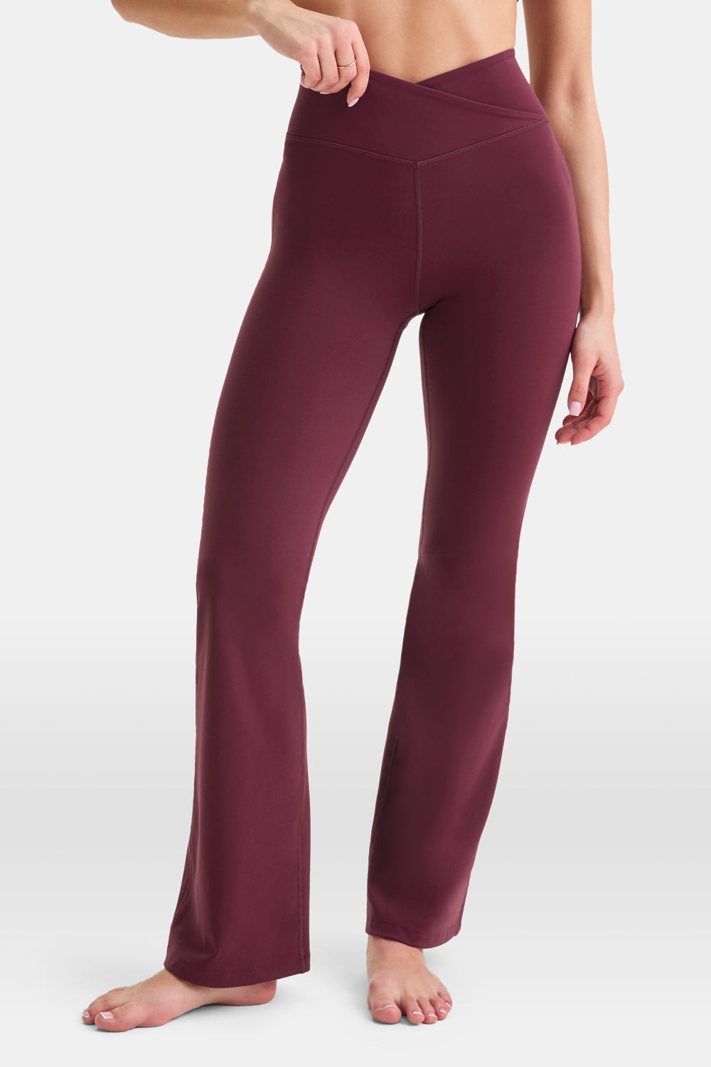 DayFlex Wrap Flared Yoga Pant - Burgundy