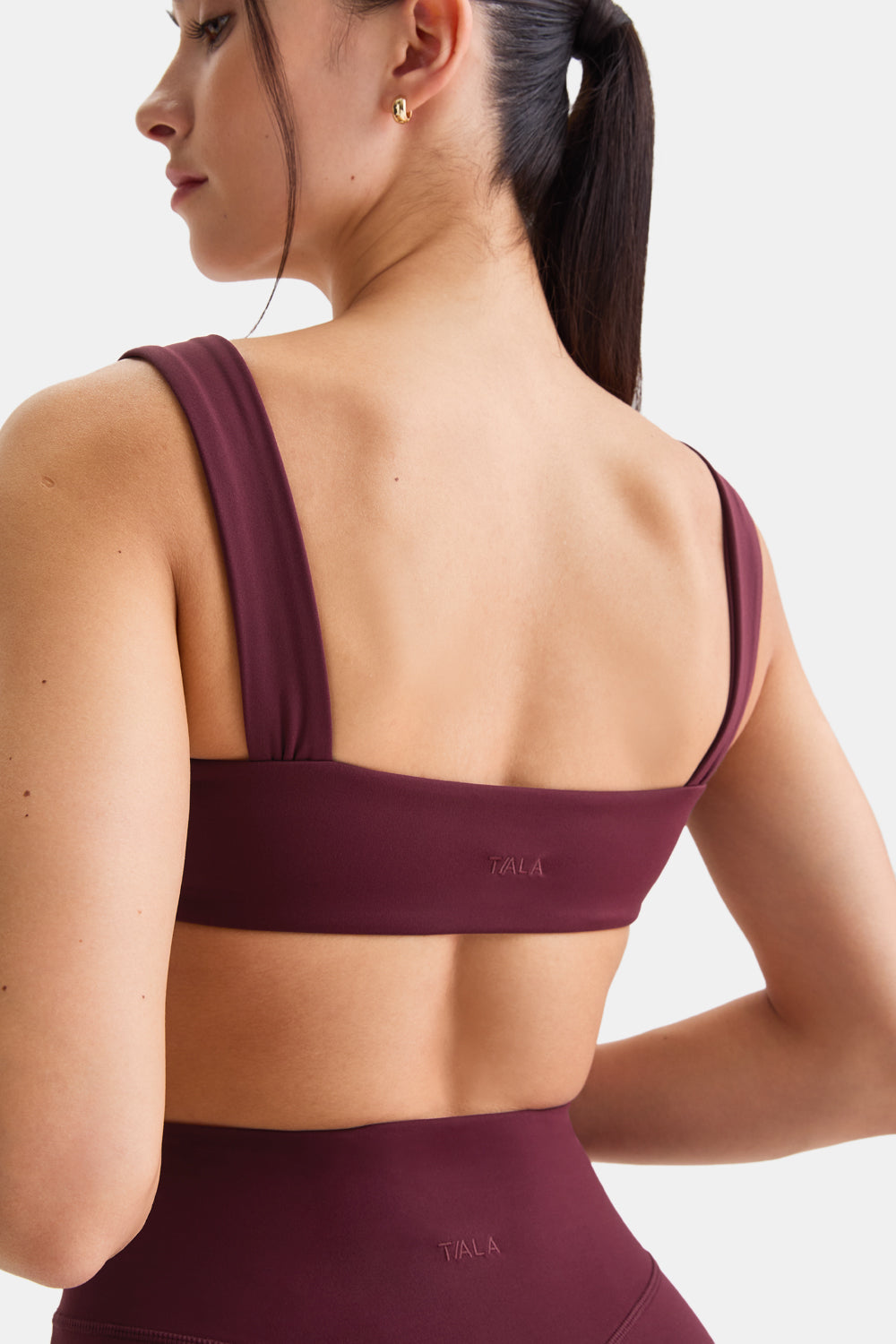 DayFlex Ruched Bandeau Sports Bra - Burgundy