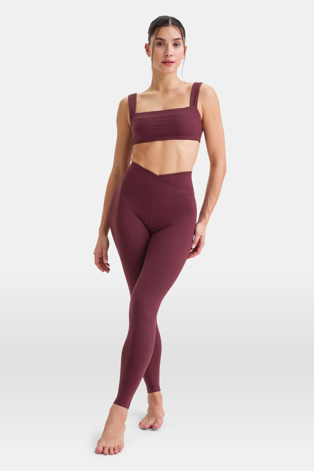 DayFlex Wrap High Waisted Legging - Burgundy