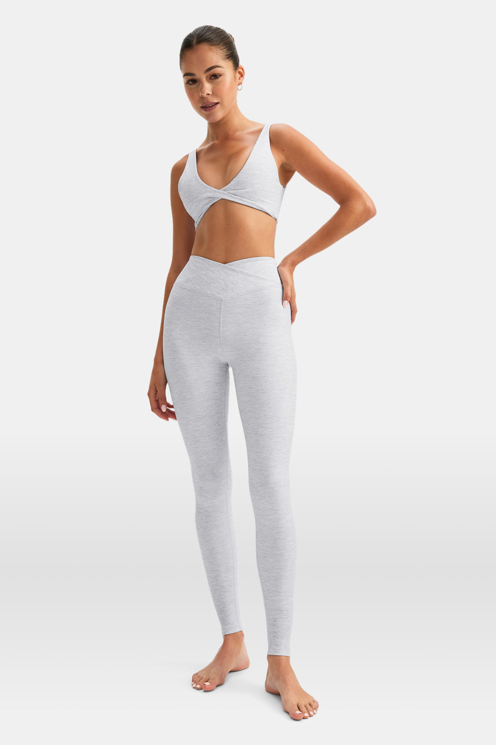 DayFlex Wrap High Waisted Legging - Grey Marl
