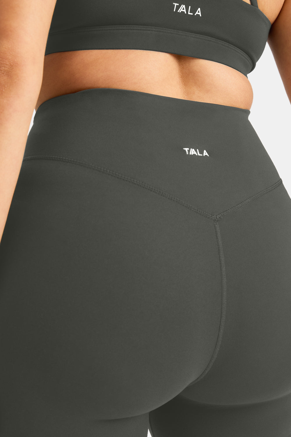 DayFlex Wrap High Waisted Cycling Shorts - Dark Olive