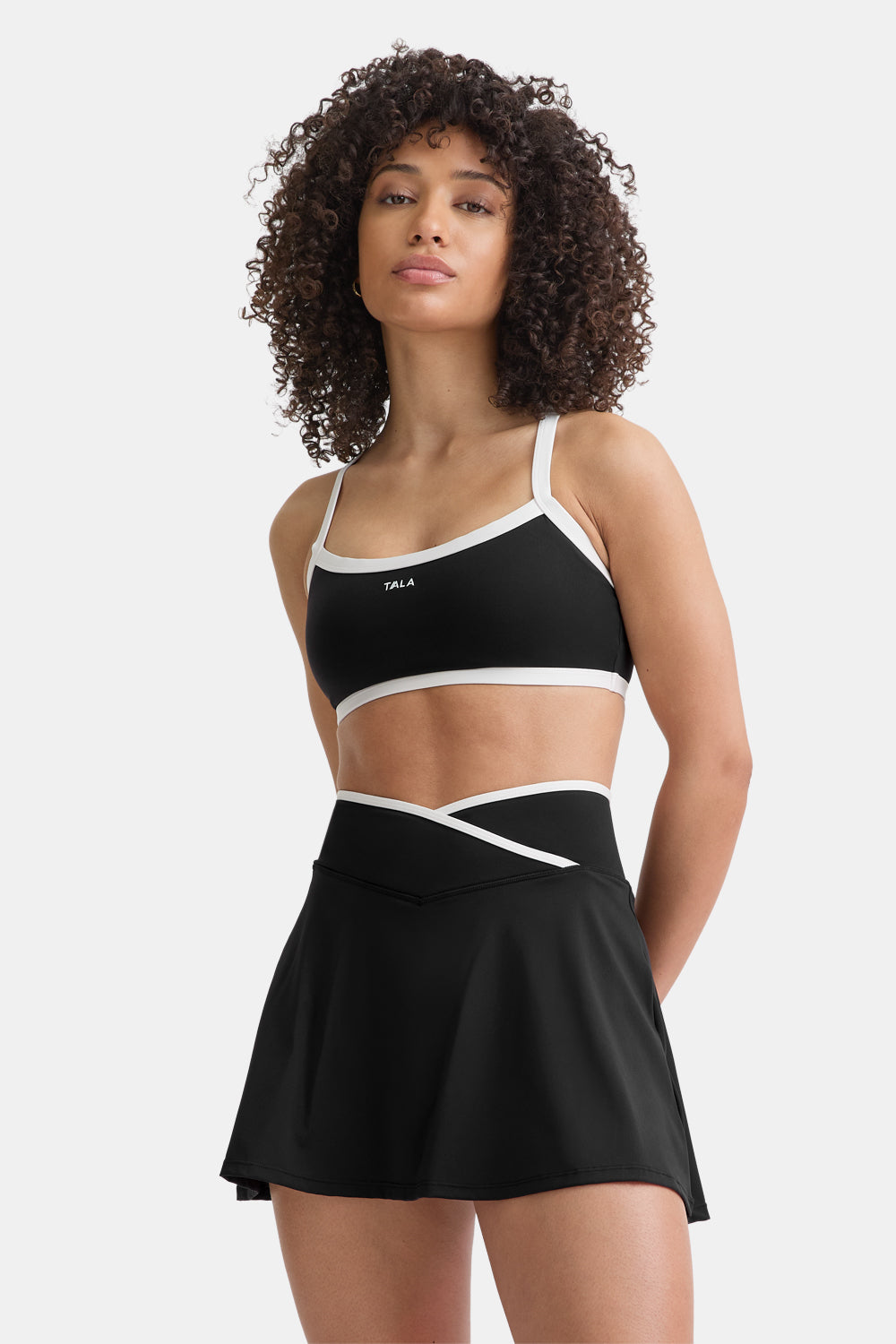DayFlex Wrap Waist Skort - Shadow Black & Ivory