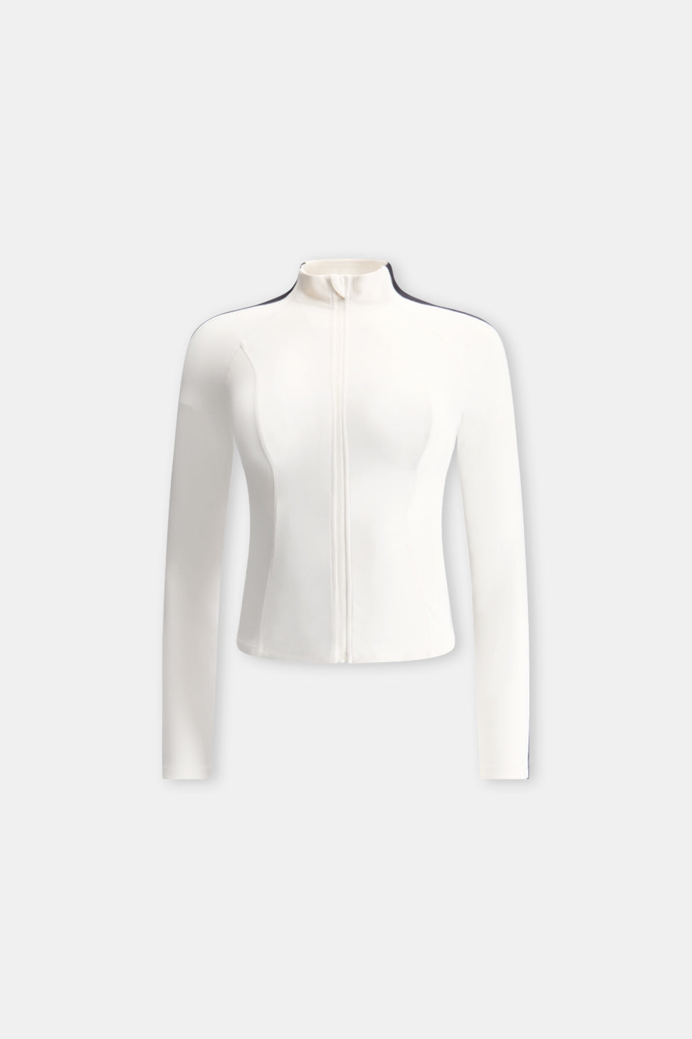 DayFlex Contrast Stripe Zip Through Jacket - Ivory And Shadow Black