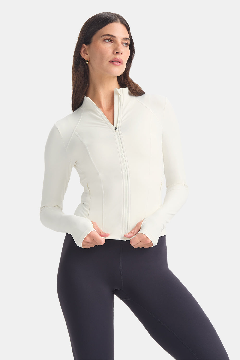 DayFlex Zip Through Sports Jacket - Ivory