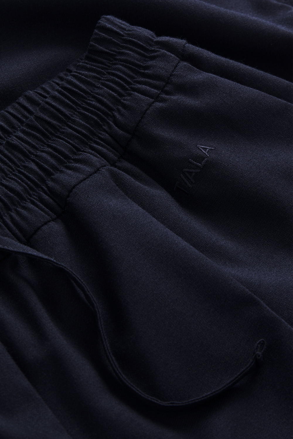 Drawstring Wide Leg Trousers - Midnight Navy