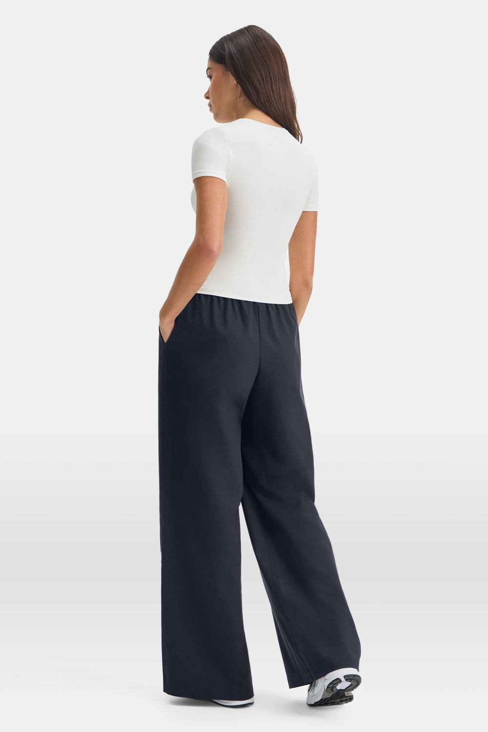 Drawstring Wide Leg Trousers - Midnight Navy