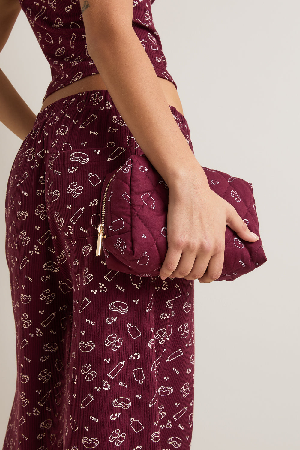 Quilted Makeup Bag - Port Print