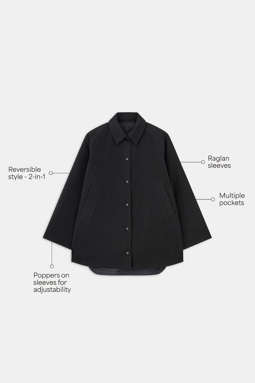 Reversible Barn Jacket - Black