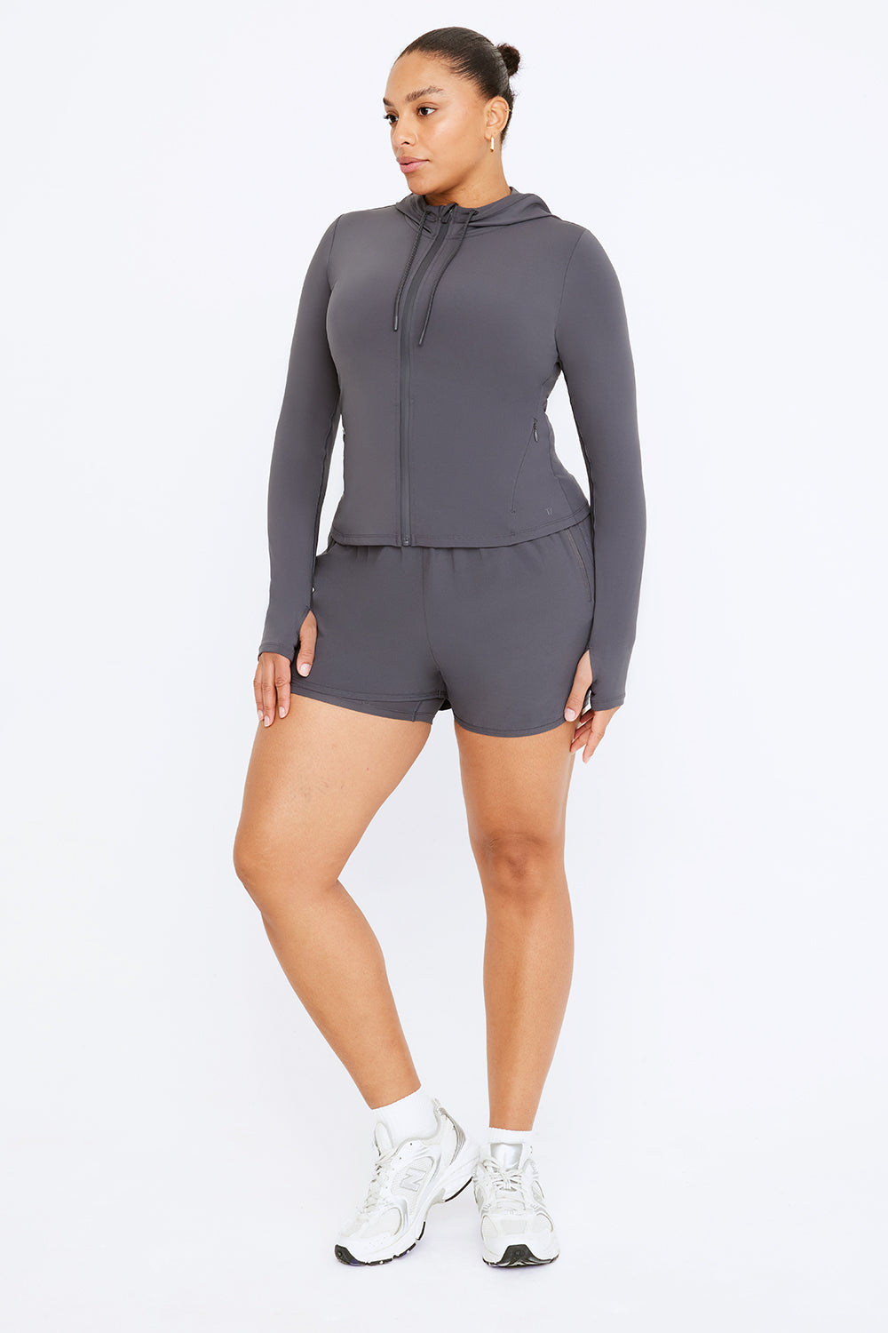 FormTech Hooded Zip Through Running Jacket- Graphite