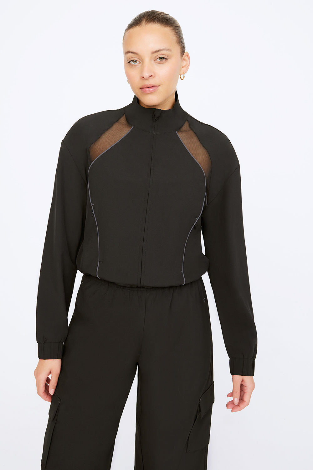 Woven Track Jacket - Black