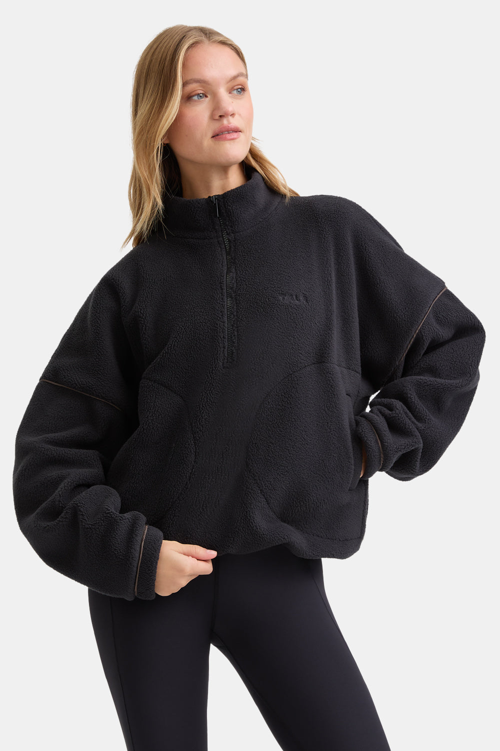 1/4 Zip Fleece Jacket - Black