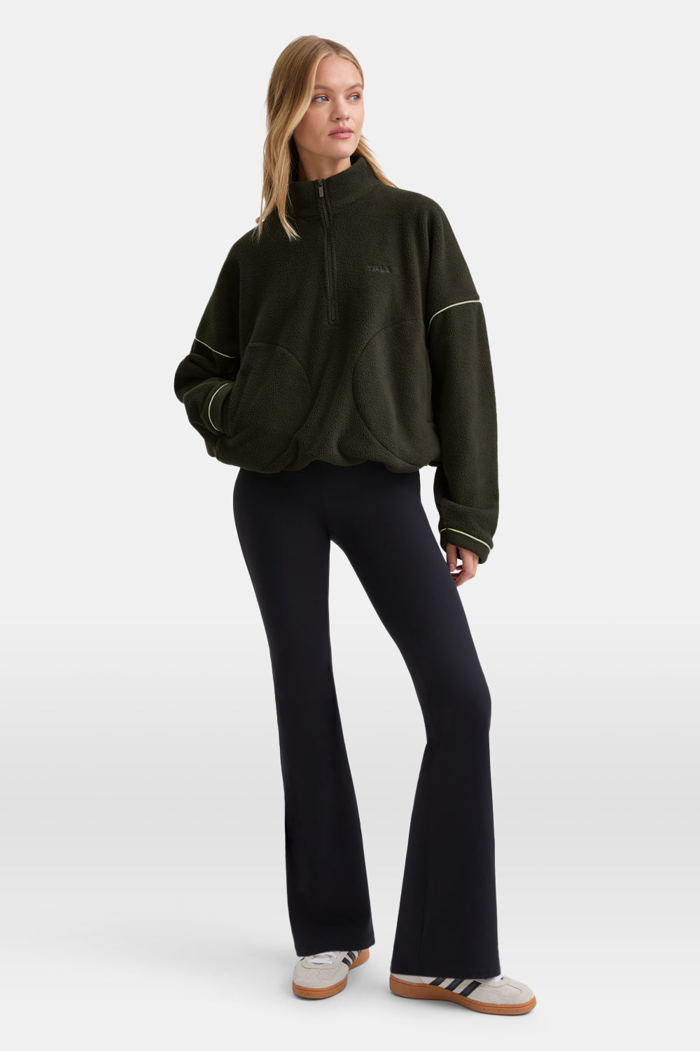 1/4 Zip Fleece Jacket - Dark Moss